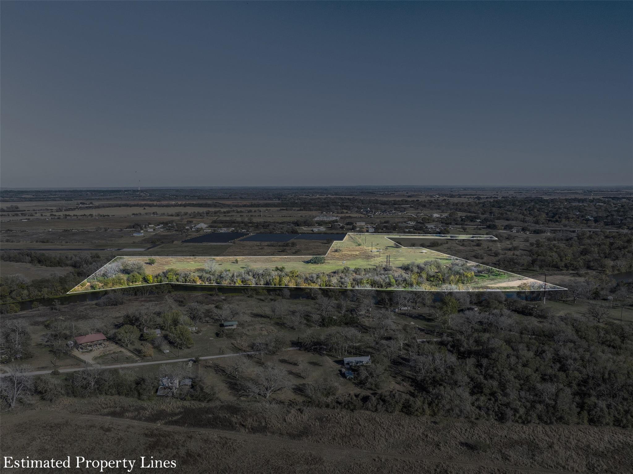 Aerial property boundary view